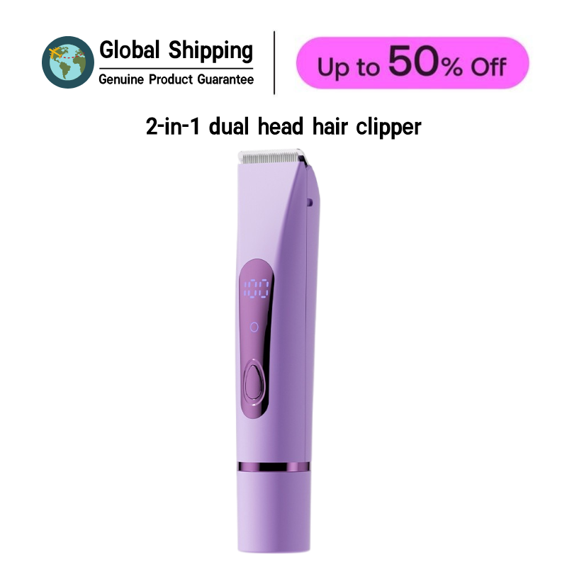 Rechargeable 2 in 1 Electric Hair Trimmer for Women Double Head Private Parts Shaver