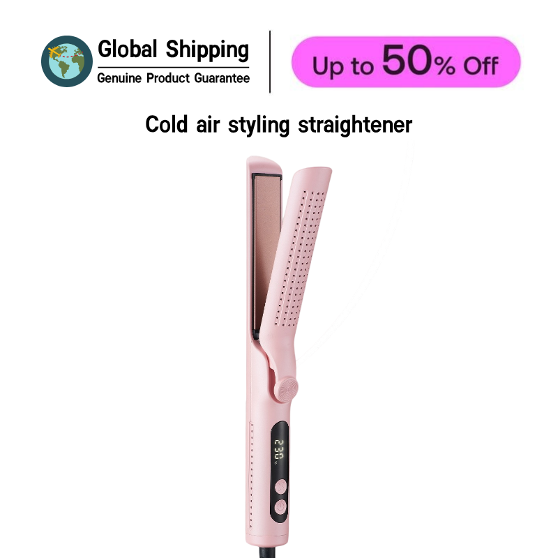 New Patented Hair Straightener Curling Iron 2 in 1 with Cold Air Locking Styling Flat Iron