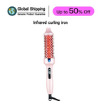 Infrared Hair Straightener Brush 2 in 1 Curling Brush Hair Styler for Short Hair Home Use